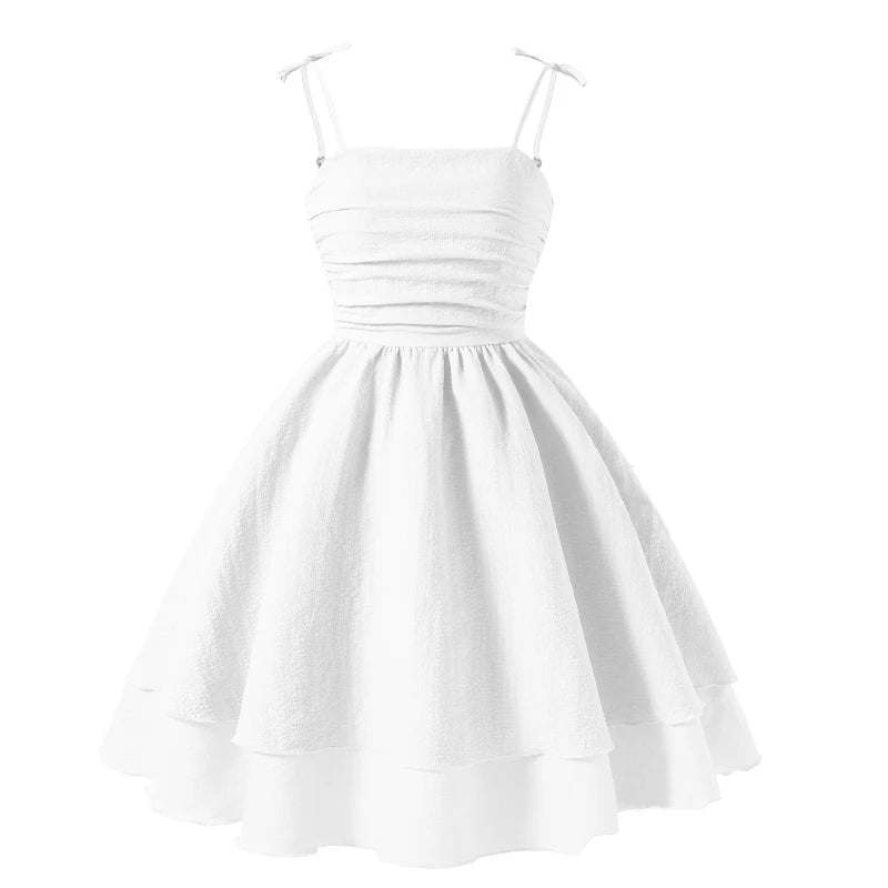 Girls’ Tiered Sling Dress – Sleeveless, Stretch Waist (8Y–12Y)