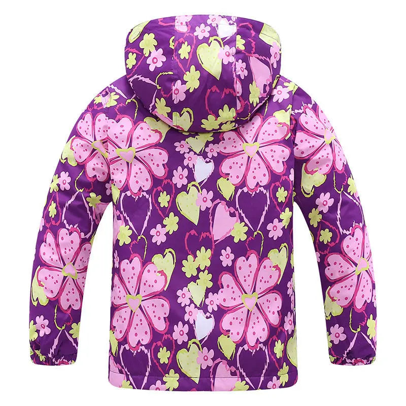 Girls' Polar Fleece Hooded Winter Jacket