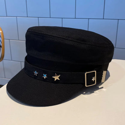 Star Accent Sailor Cap – Adjustable Cotton Hat