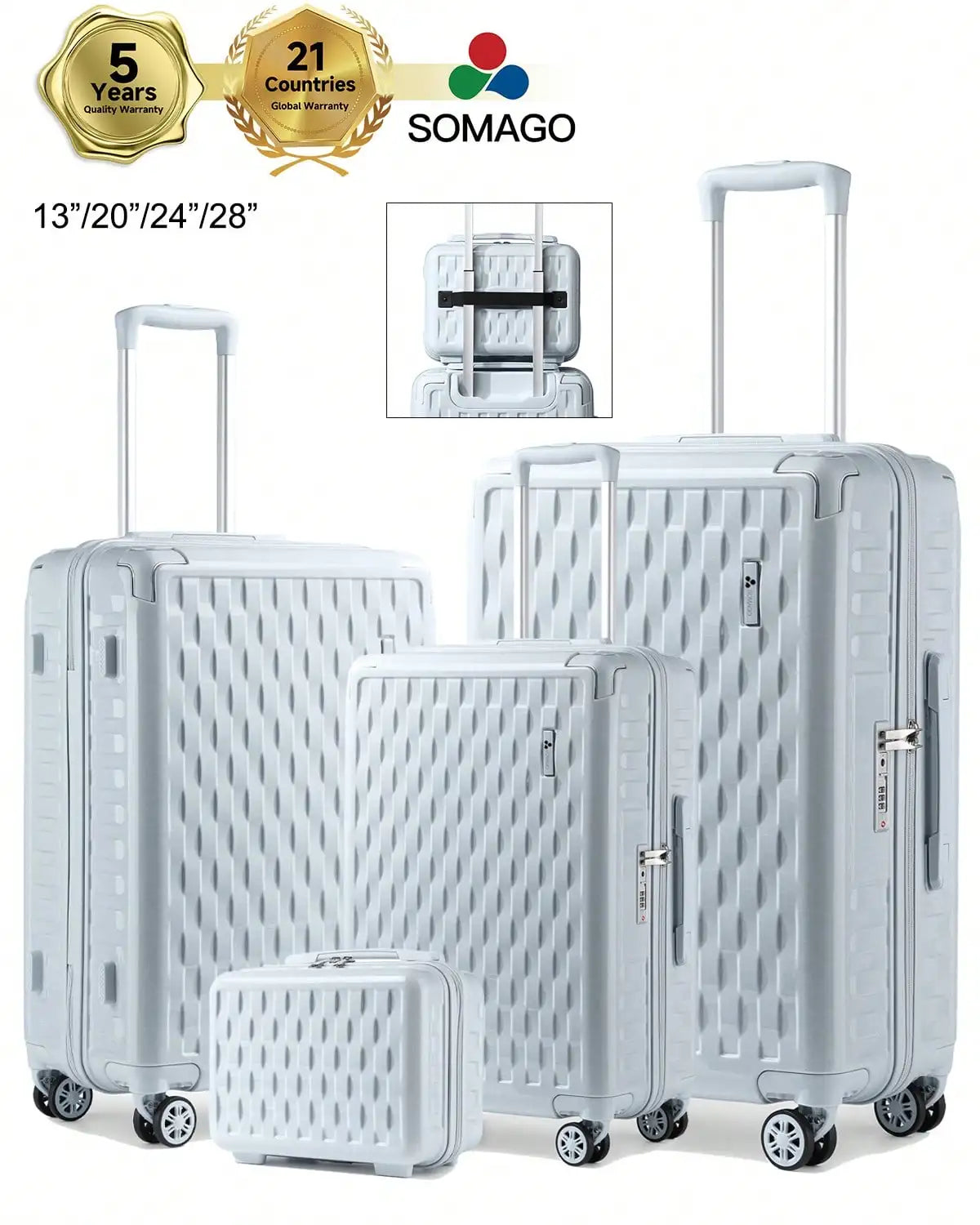 Ice-Crackle 4-Piece Hardshell Spinner Luggage Set