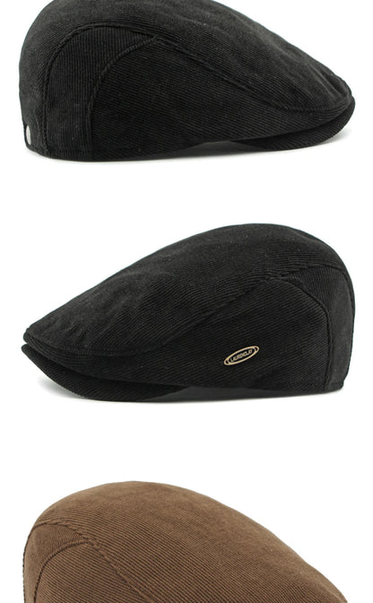 Men’s Adjustable Corduroy Flat Cap – Classic Casual Style