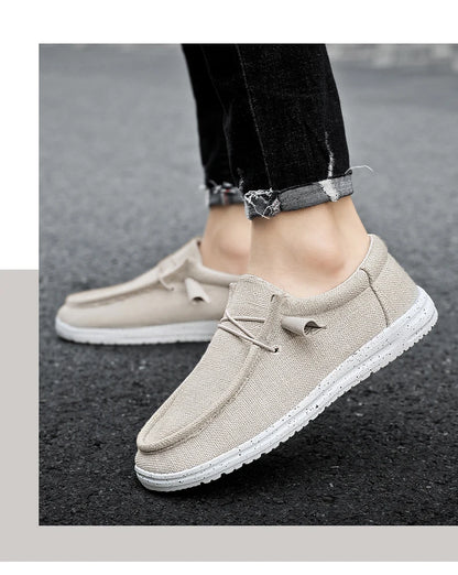 Men’s Canvas Slip – on Loafers – Lightweight Casual Shoes
