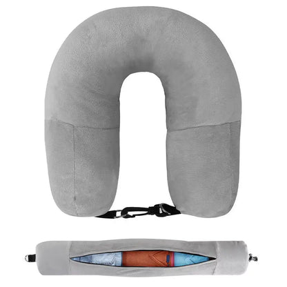 Fillable Travel Neck Pillow Organizer – Carry-On Clothes Stuff Sack, Adjustable Strap
