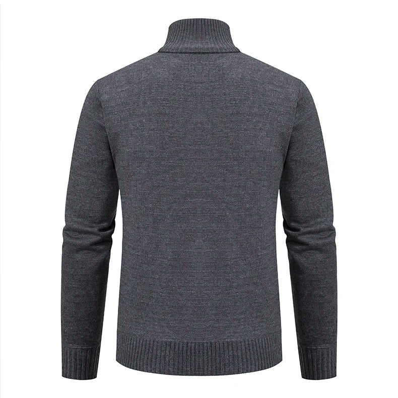 Men’s Cable Knit Zip-Up Sweater – Warm, Winter Casual, Soft Knit