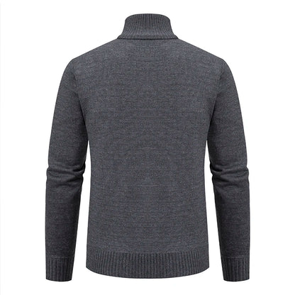 Men’s Cable Knit Zip-Up Sweater – Warm, Winter Casual, Soft Knit