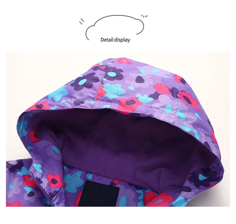 Girls' Polar Fleece Hooded Winter Jacket