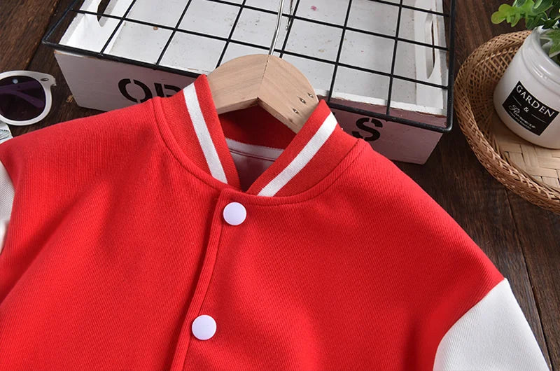 Kids’ Varsity Letterman Jacket – Lightweight Spring/Fall Outerwear