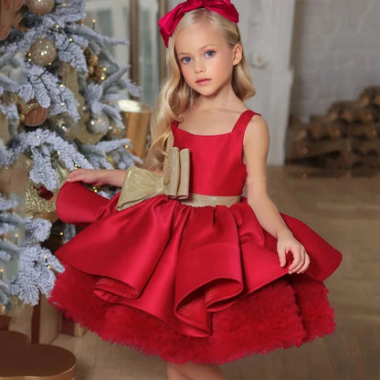 Girls’ Square-Neck Party Dress