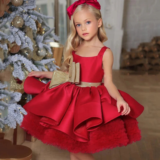 Girls’ Square-Neck Party Dress