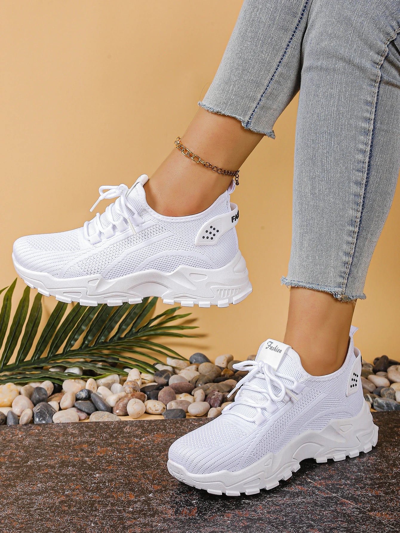 Women's peek-a-boo mesh Leopard print sneakers