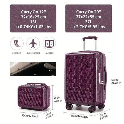 Ice-Crackle 4-Piece Hardshell Spinner Luggage Set