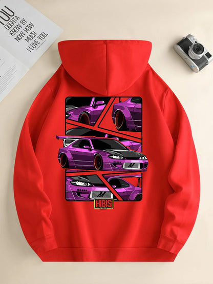 Retro Car Stack Graphic Hoodie - The Dock Drop