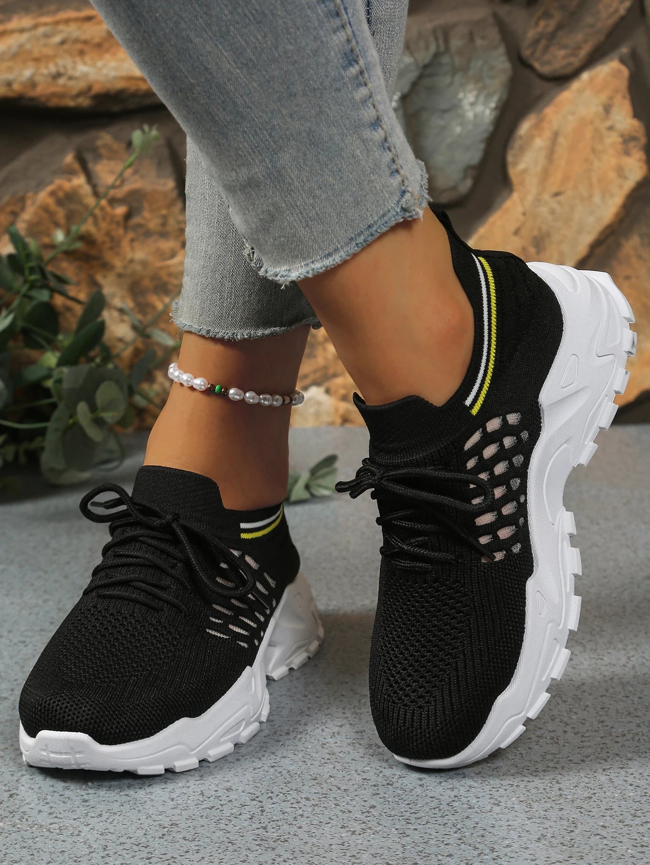 Women's peek-a-boo mesh Leopard print sneakers
