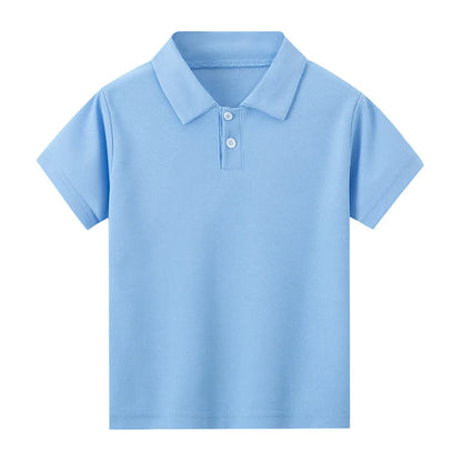 Kids’ Solid Color Short Sleeve Polo Shirt