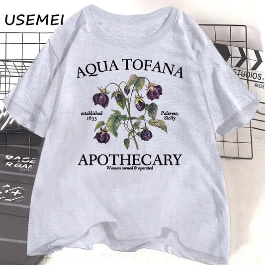 Women’s Apothecary Botanical Graphic Tee – Vintage Inspired Cotton Shirt