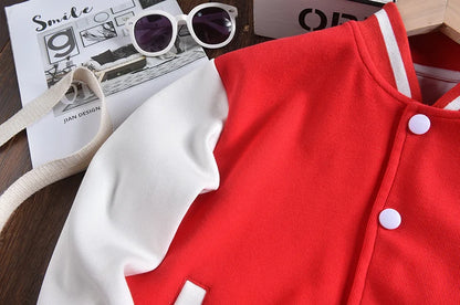 Kids’ Varsity Letterman Jacket – Lightweight Spring/Fall Outerwear