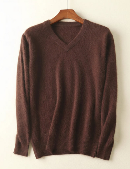 Men’s V-Neck Knit Pullover – Soft Touch, Smart Casual