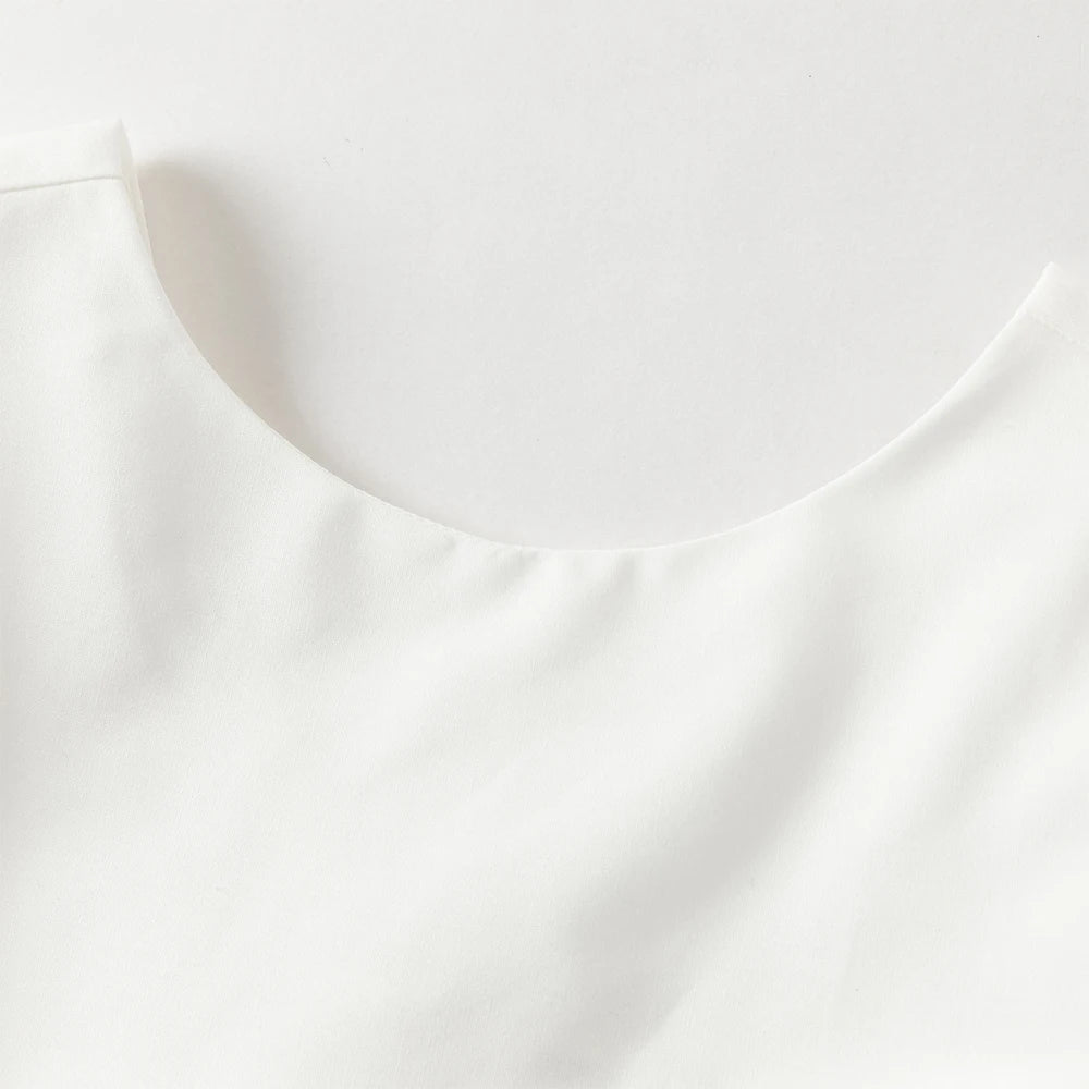 Girls White Pleated Party Dress – Sleeveless A-Line Dress