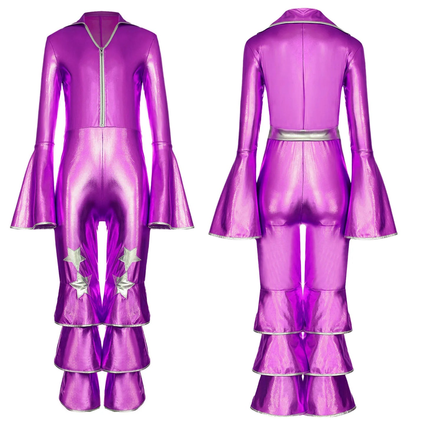 Girls’ Metallic Bell Bottom Jumpsuit – Retro Theme Night Costume
