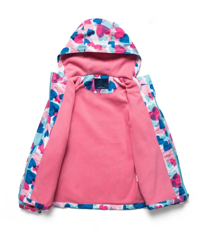 Girls' Polar Fleece Hooded Winter Jacket
