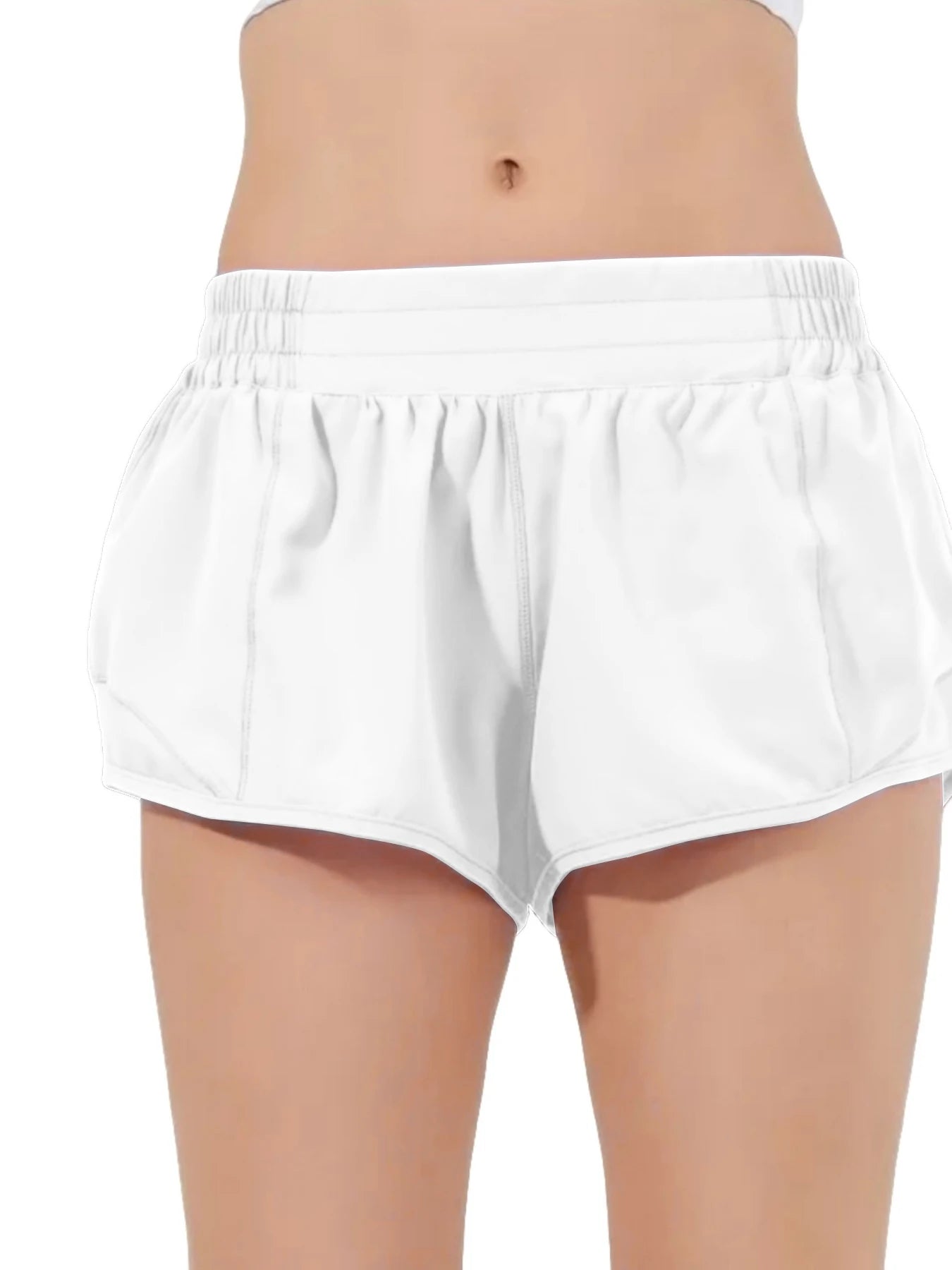 Women’s Quick-Dry Athletic Shorts – High Waist, Zipper Pockets