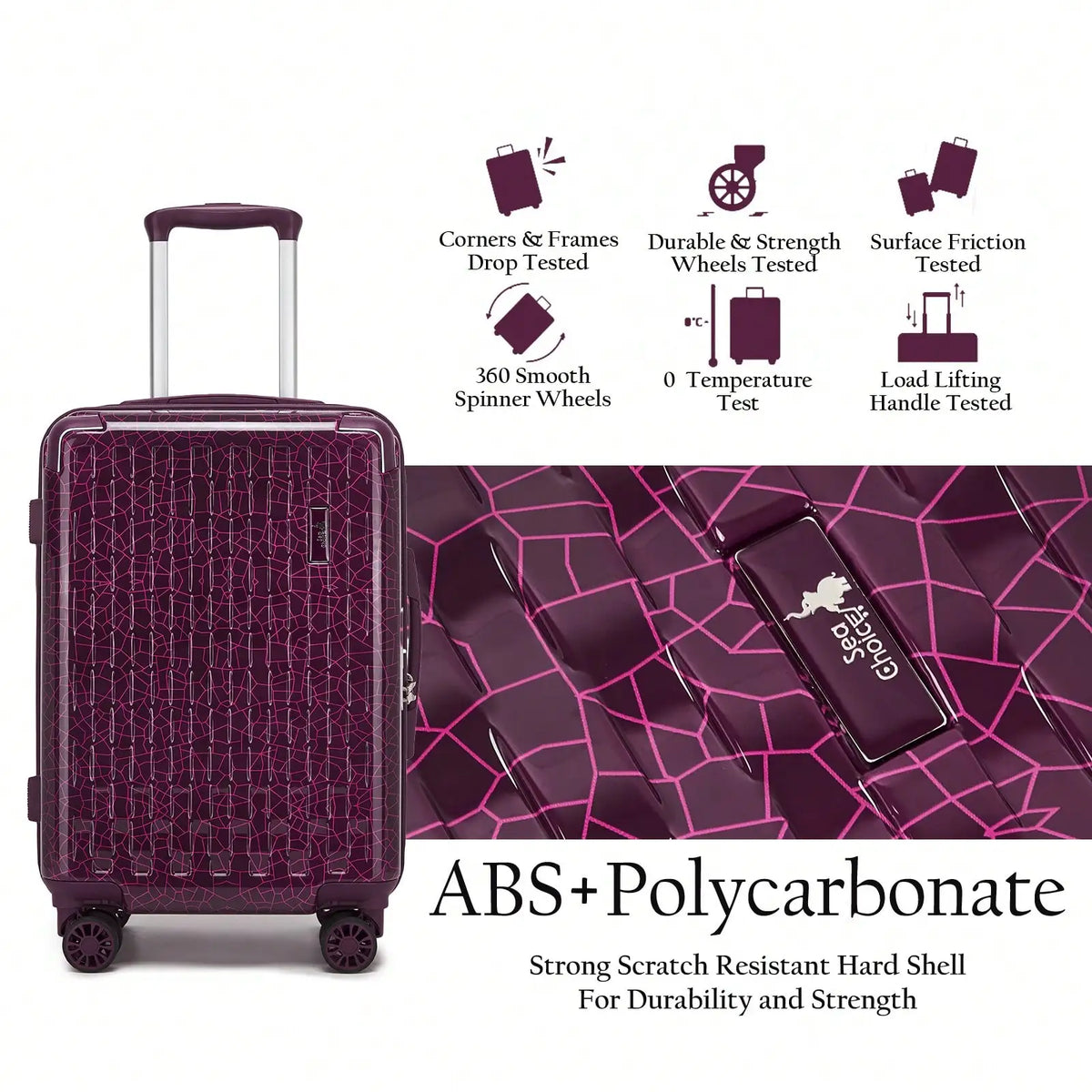 Ice-Crackle 4-Piece Hardshell Spinner Luggage Set