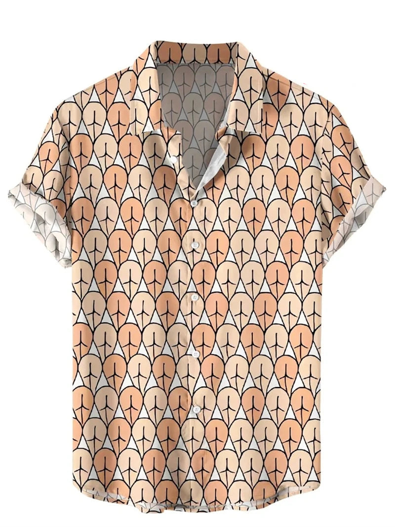 Men’s & Teens’ Printed Button-Up Shirt – Short Sleeve, Lightweight