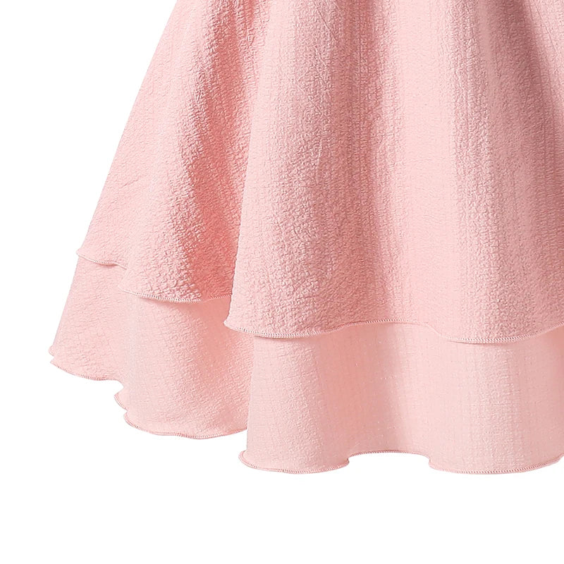 Girls’ Tiered Sling Dress – Sleeveless, Stretch Waist (8Y–12Y)