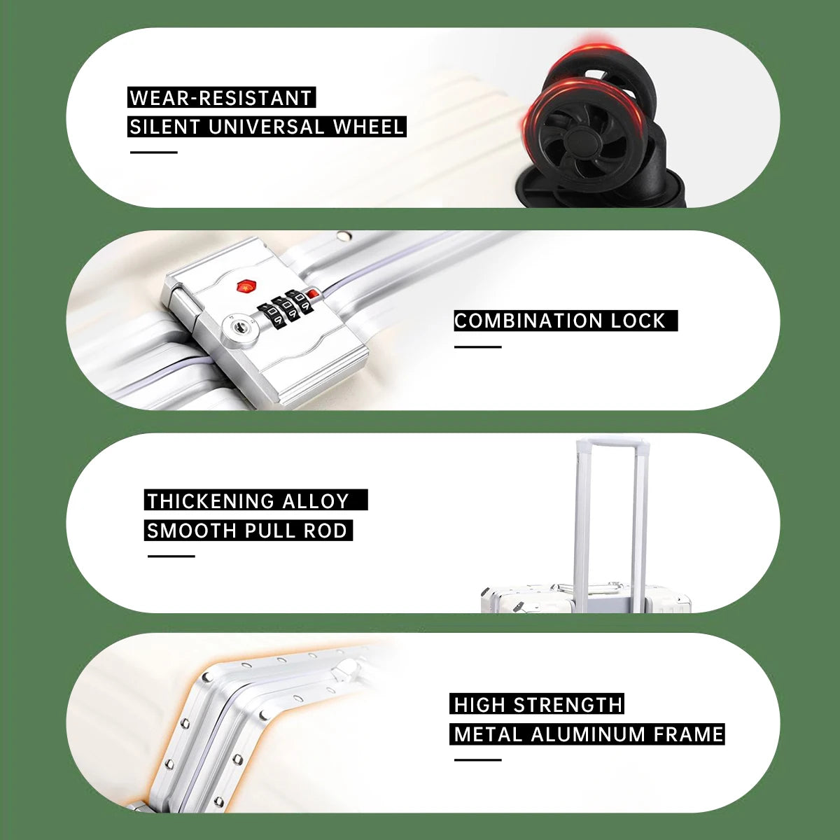 Aluminum Carry-On Luggage – Lightweight, TSA Lock, Spinner Wheels - The Dock Drop