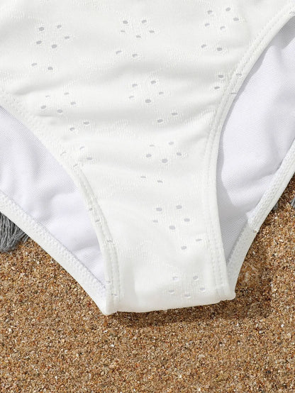 White 3-Piece Halter Girls’ Swim Set