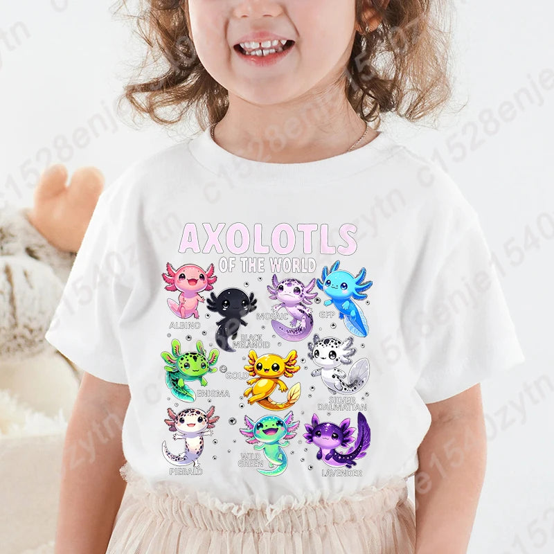 Kids’ Axolotl Graphic Tee – Soft, Comfy Crewneck