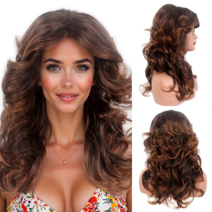 Women’s 70s Feathered Blonde Wig – Farrah Fawcett Style Disco Hair