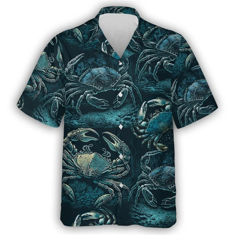 Men’s & Teens’ Coastal Print Button-Up Shirt – Vacation Ready