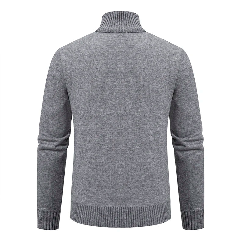 Men’s Cable Knit Zip-Up Sweater – Warm, Winter Casual, Soft Knit