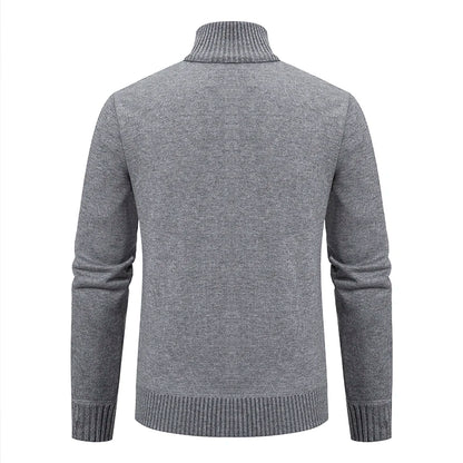 Men’s Cable Knit Zip-Up Sweater – Warm, Winter Casual, Soft Knit