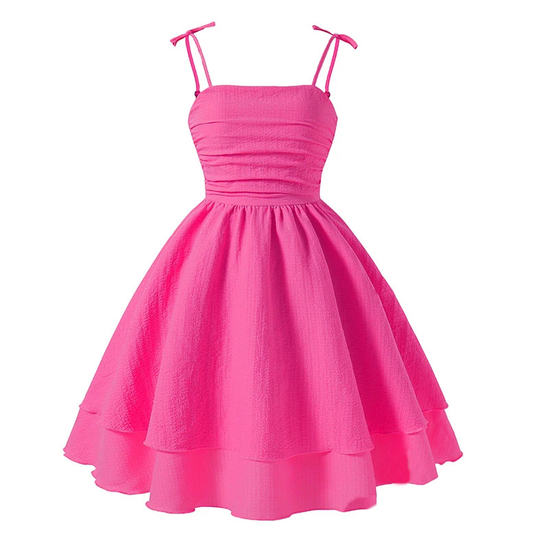 Girls’ Tiered Sling Dress – Sleeveless, Stretch Waist (8Y–12Y)