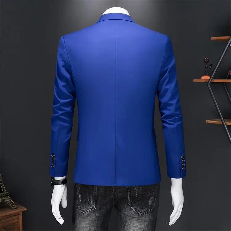 Men’s & Teens Solid Color Single-Button Blazer – Formal & Semi-Formal