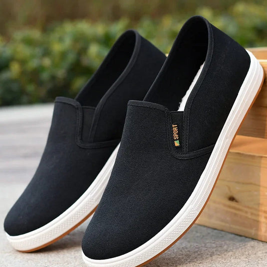 Men’s Canvas Slip-On Sneakers – Lightweight Casual Comfort Shoes