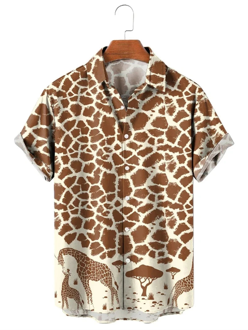Men’s & Teens’ Printed Button-Up Shirt – Short Sleeve, Lightweight