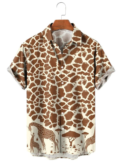 Men’s & Teens’ Printed Button-Up Shirt – Short Sleeve, Lightweight