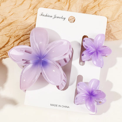 3-Piece Tropical Flower Hair Claw Clip Set