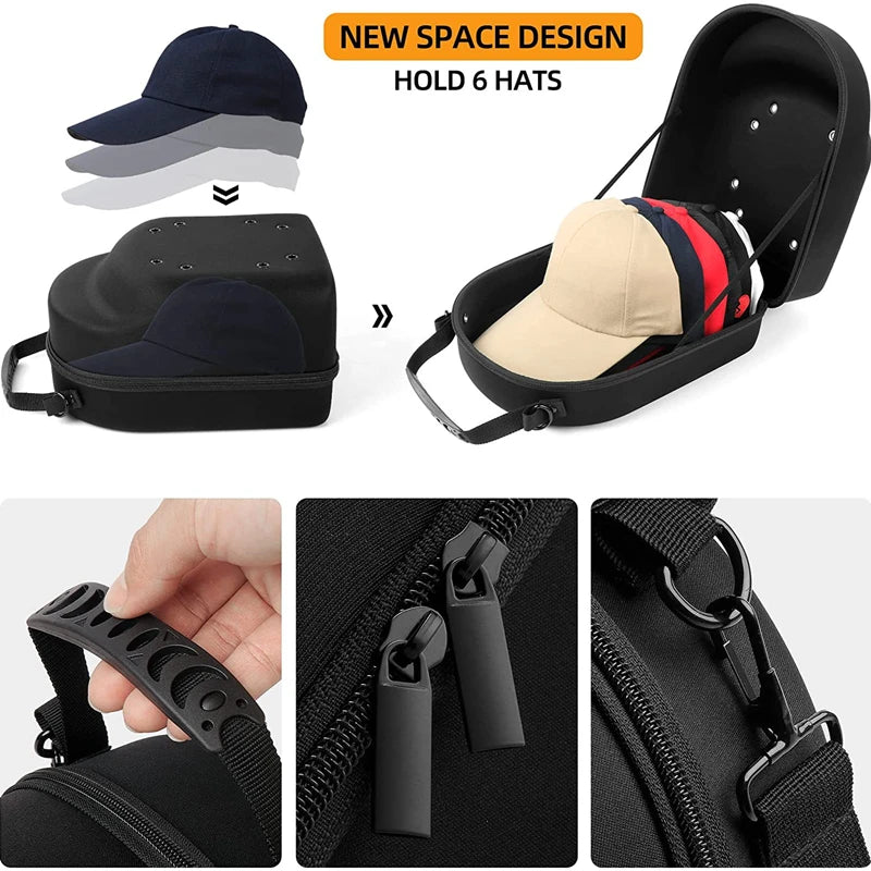Hard Shell Hat Carrier Case – Travel Cap Storage Box for Men
