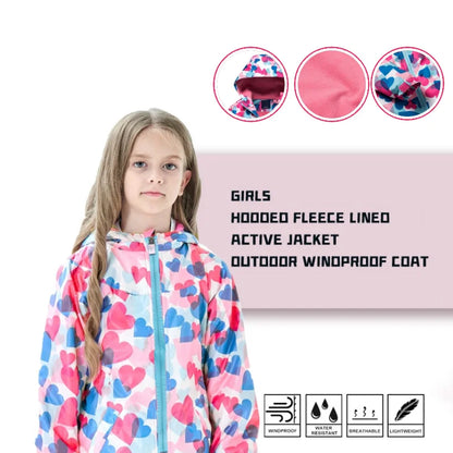 Girls' Polar Fleece Hooded Winter Jacket