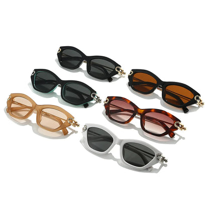 Silver-Accent Square UV400 Sunglasses