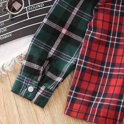 Kids Plaid Hooded Shirt – Multi-Color Button-Up, Long Sleeve