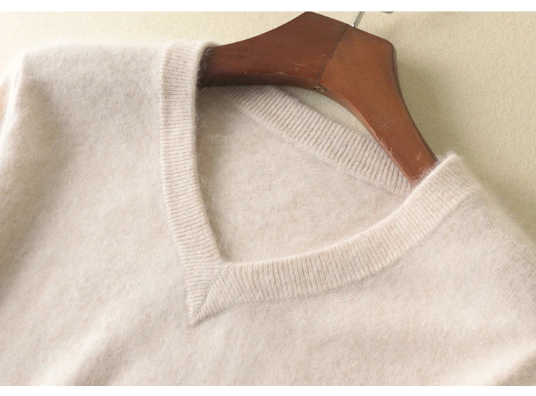 Men’s V-Neck Knit Pullover – Soft Touch, Smart Casual