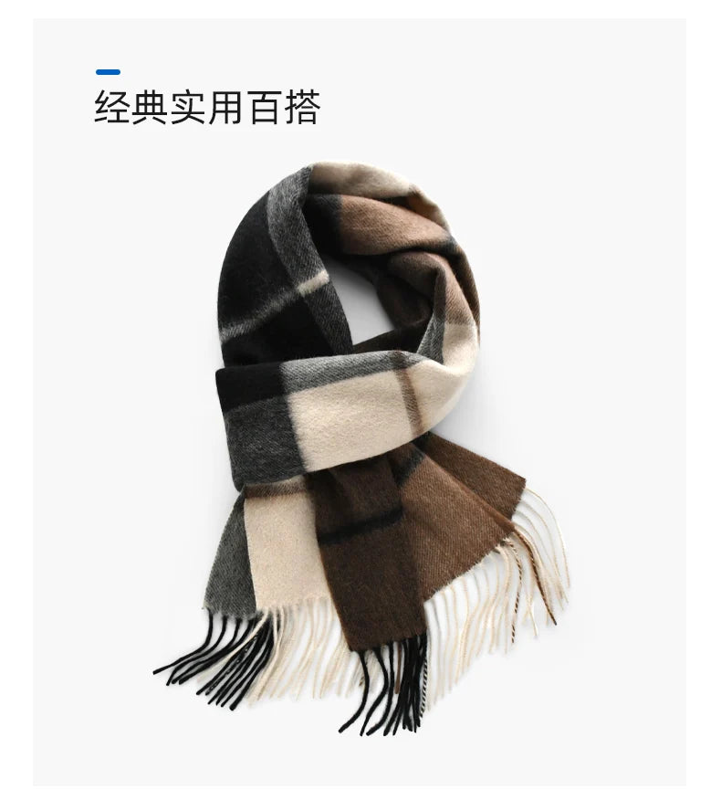 Cashmere Plaid Scarf – Soft, Warm, Travel-Ready