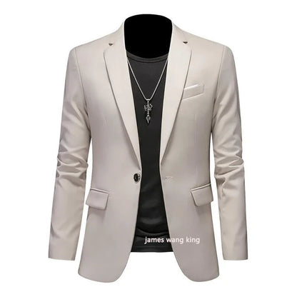 Men’s & Teens Solid Color Single-Button Blazer – Formal & Semi-Formal