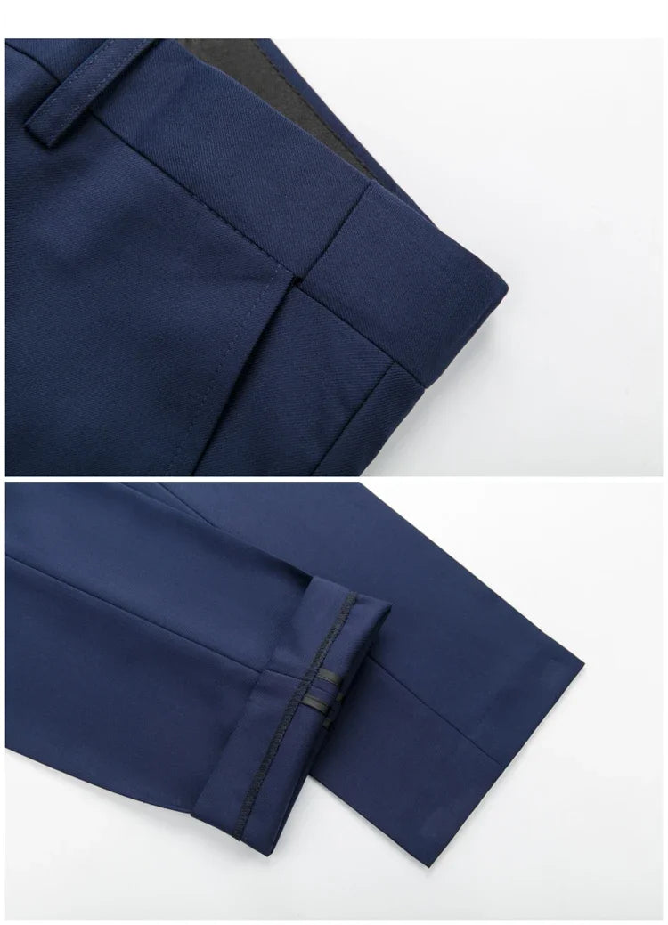 Solid Formal Tailored Suit Trousers