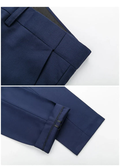 Solid Formal Tailored Suit Trousers
